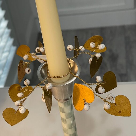 MacKenzie Childs Candle Holder + Anthropologie Copper Cuff + Dripless Candle-NEW - Picture 12 of 16